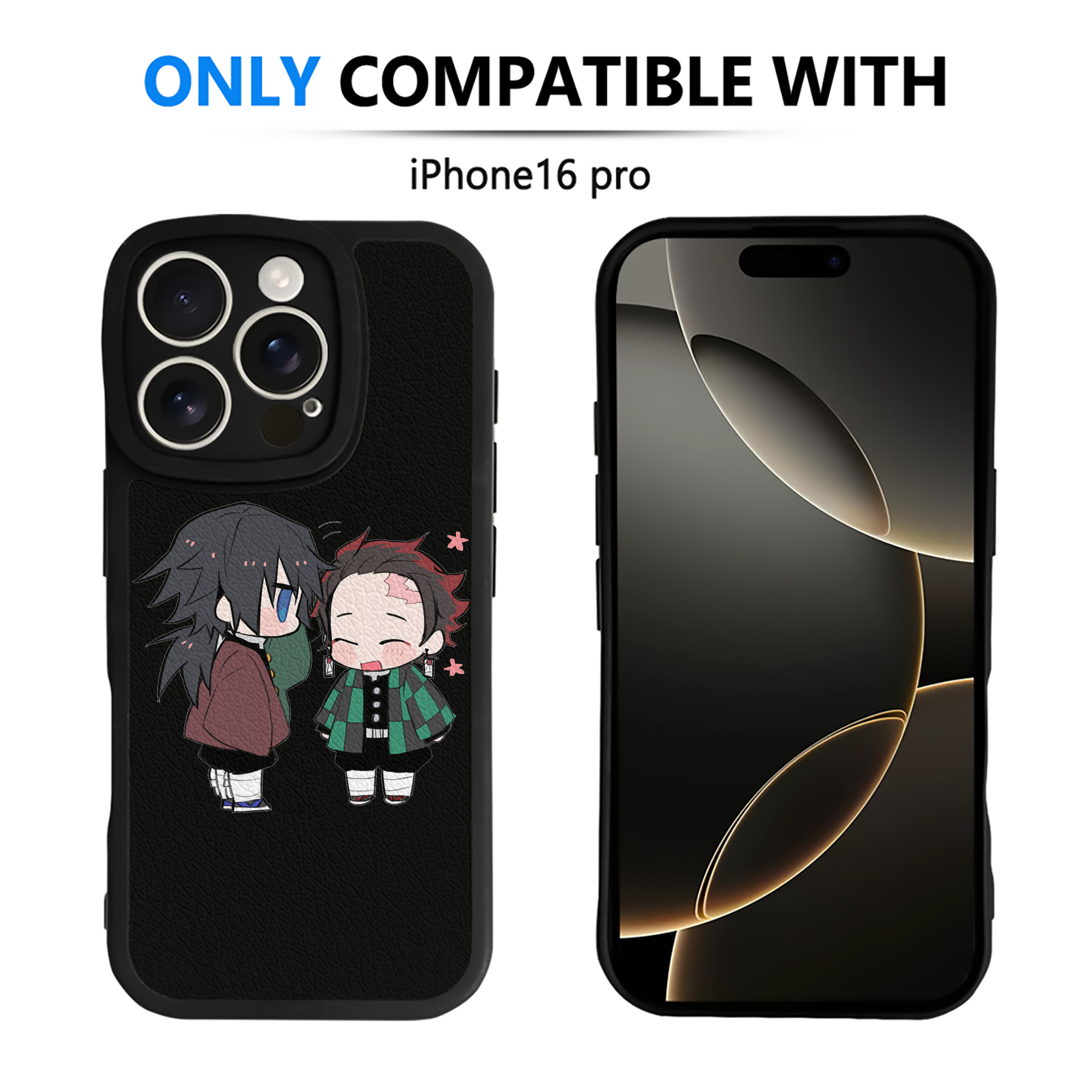 （画像用） 鬼滅の刃（きめつのやいば）水柱-冨岡 義勇／とみおか ぎゆう Tomioka Giyuu 【iPhone 16シリーズ対応】シリコンスマホケース（レザー調） 材質：シリコン